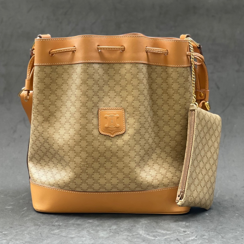 CELINE vintage bucket bag with pouch